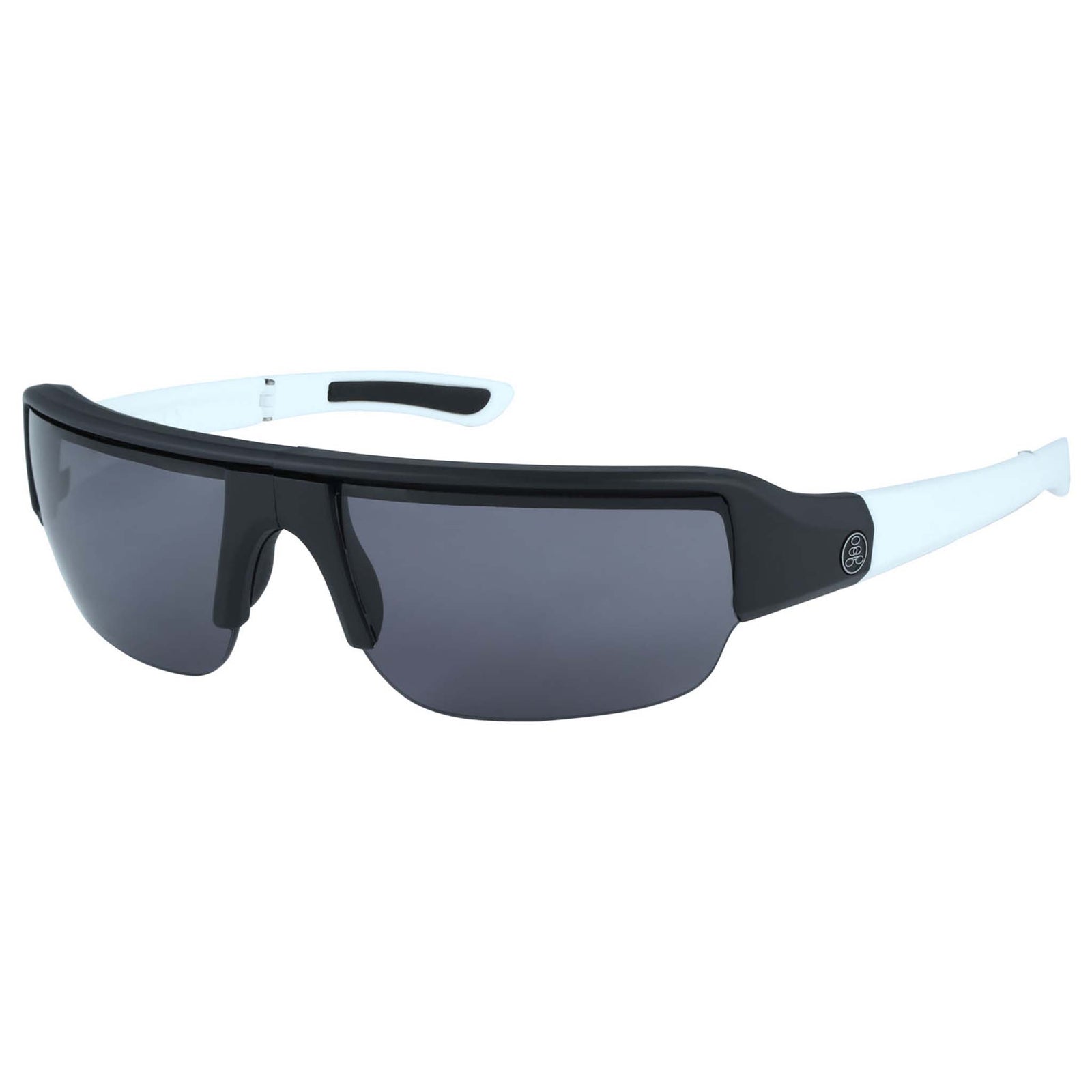Popticals, Premium Compact Sunglasses, PopGun, 010010-WMGP, Polarized Sunglasses, Matte Black/White Frame, Gray Lenses, Glam View