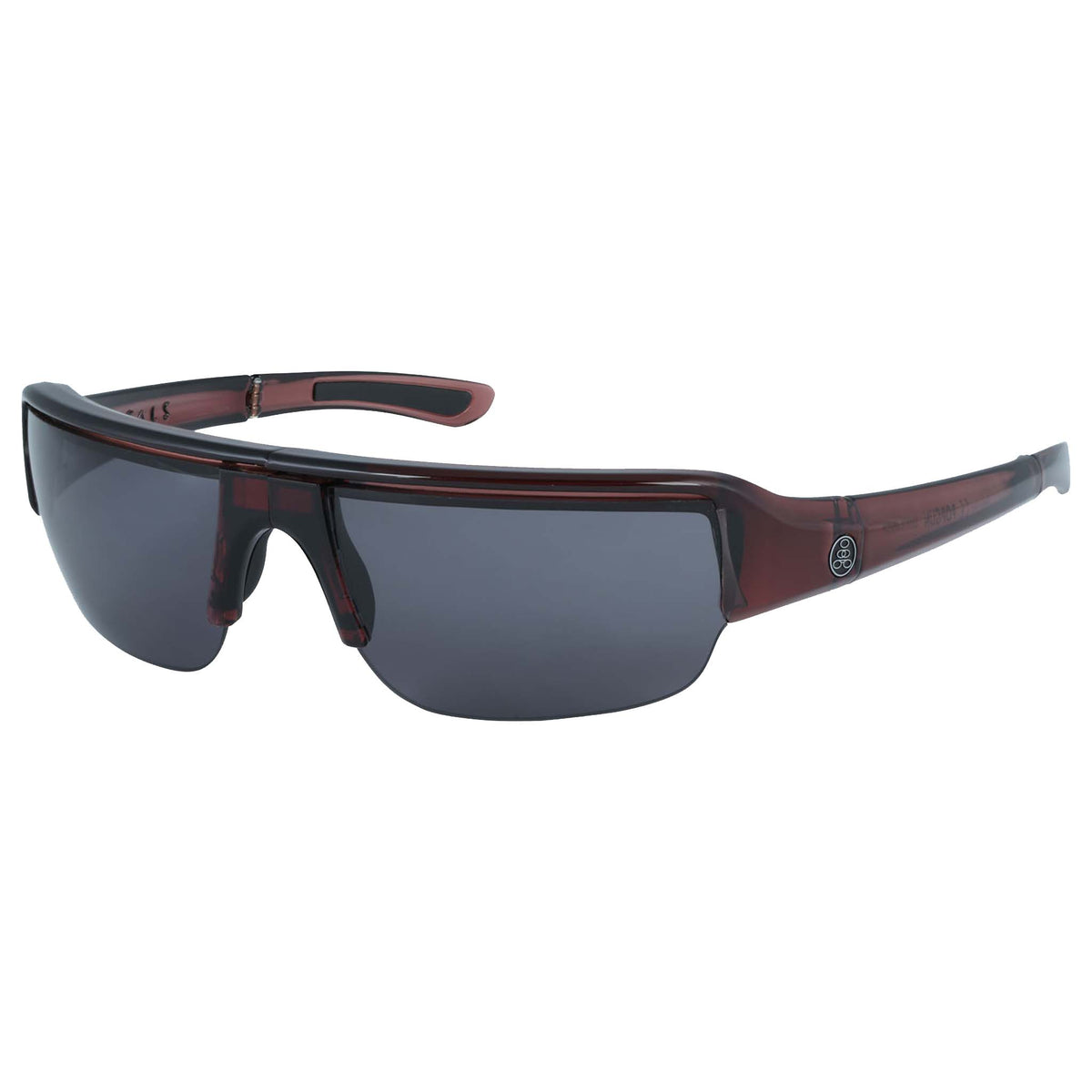 Popticals, Premium Compact Sunglasses, PopGun, 020010-WXGP, Polarized Sunglasses, Gloss Wine Crystal Frame, Gray Lenses, Glam View
