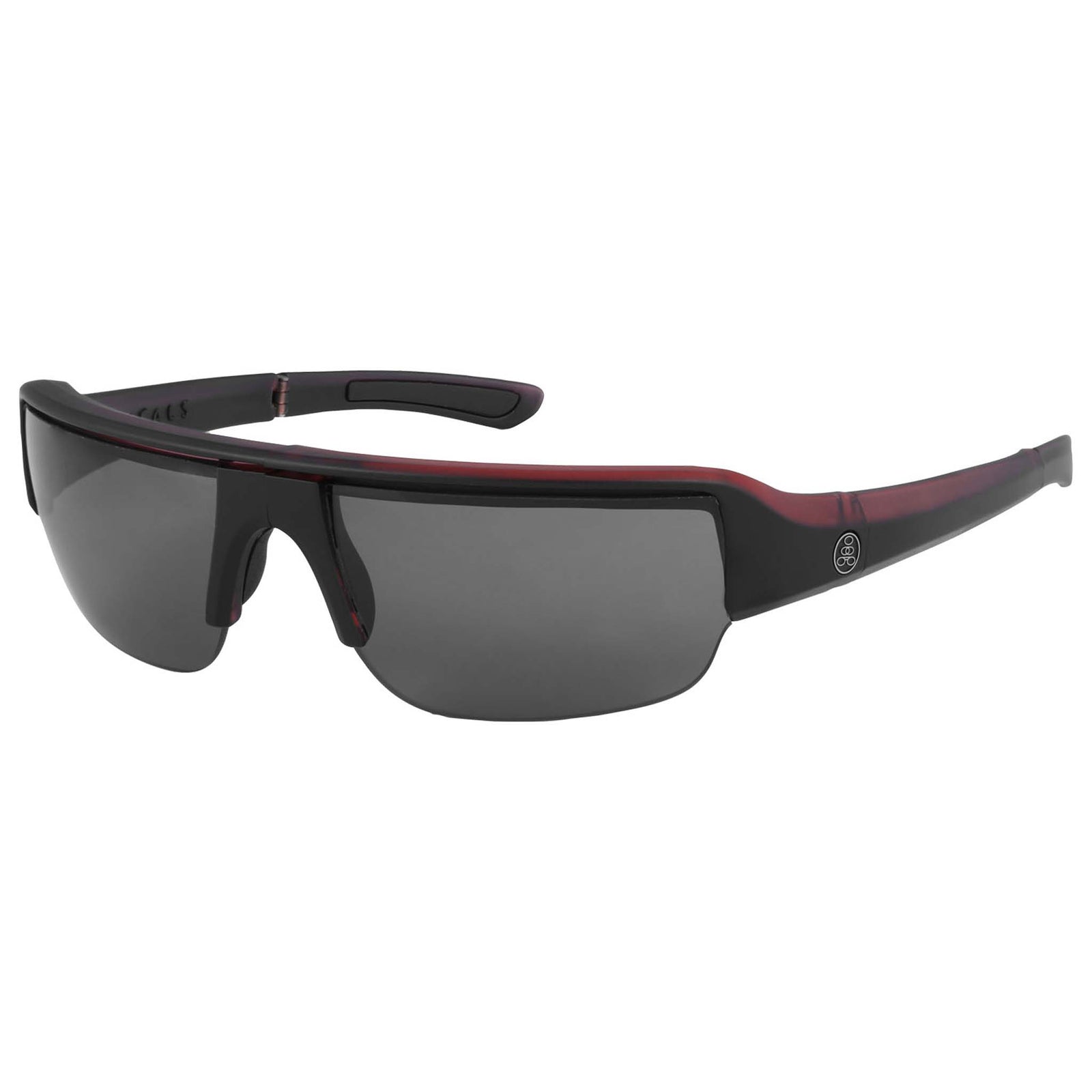 Popticals, Premium Compact Sunglasses, PopGun, 030010-REGP, Polarized Sunglasses, Matte Red/Black Crystal Frame, Gray Lenses, Glam View