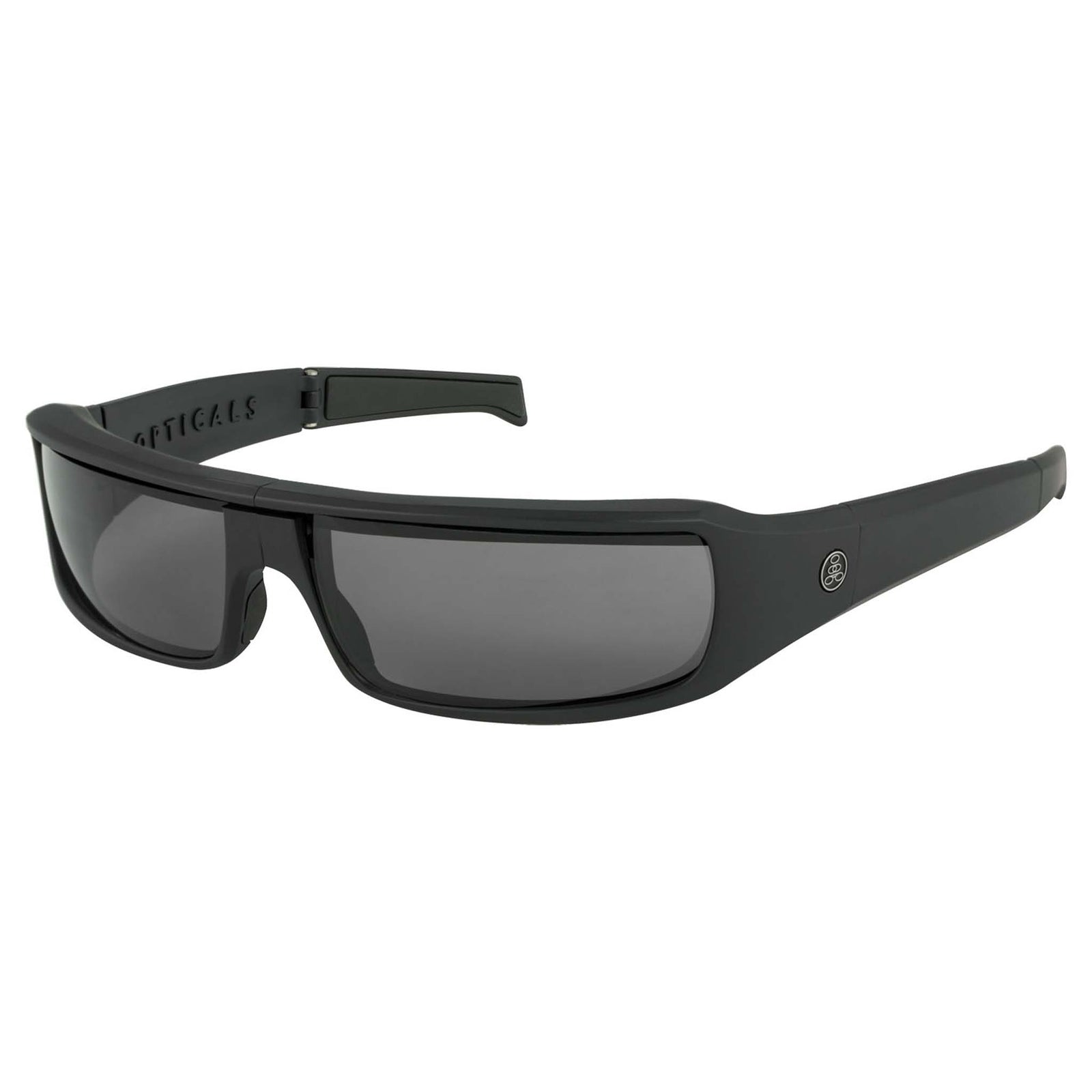Popticals, Premium Compact Sunglasses, PopSign, 010020-BMGP, Polarized Sunglasses, Matte Black Frame, Gray Lenses, Glam View