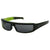 Popticals, Premium Compact Sunglasses, PopSign, 040020-GLGP, Polarized Sunglasses, Gloss Black over Green Crystal Frame, Gray Lenses, Glam View