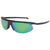 Popticals, Premium Compact Sunglasses, PopStar, 010040-BMEN, Polarized Sunglasses, Matte Black Frame, Gray Lenses w/Green Mirror Finish, Glam View