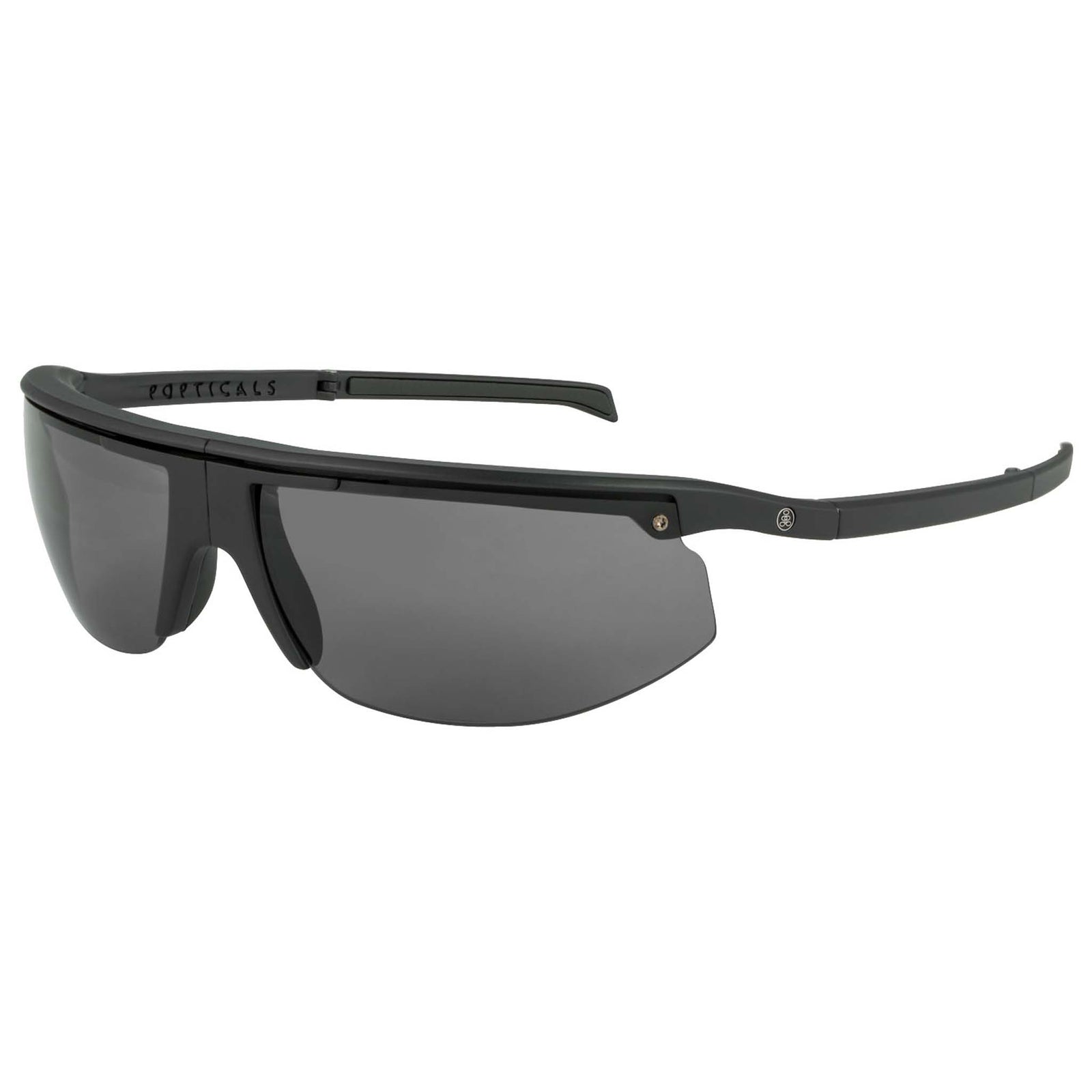 Popticals, Premium Compact Sunglasses, PopStar, 010040-BMGS, Standard Sunglasses, Matte Black Frame, Gray Lenses, Glam View