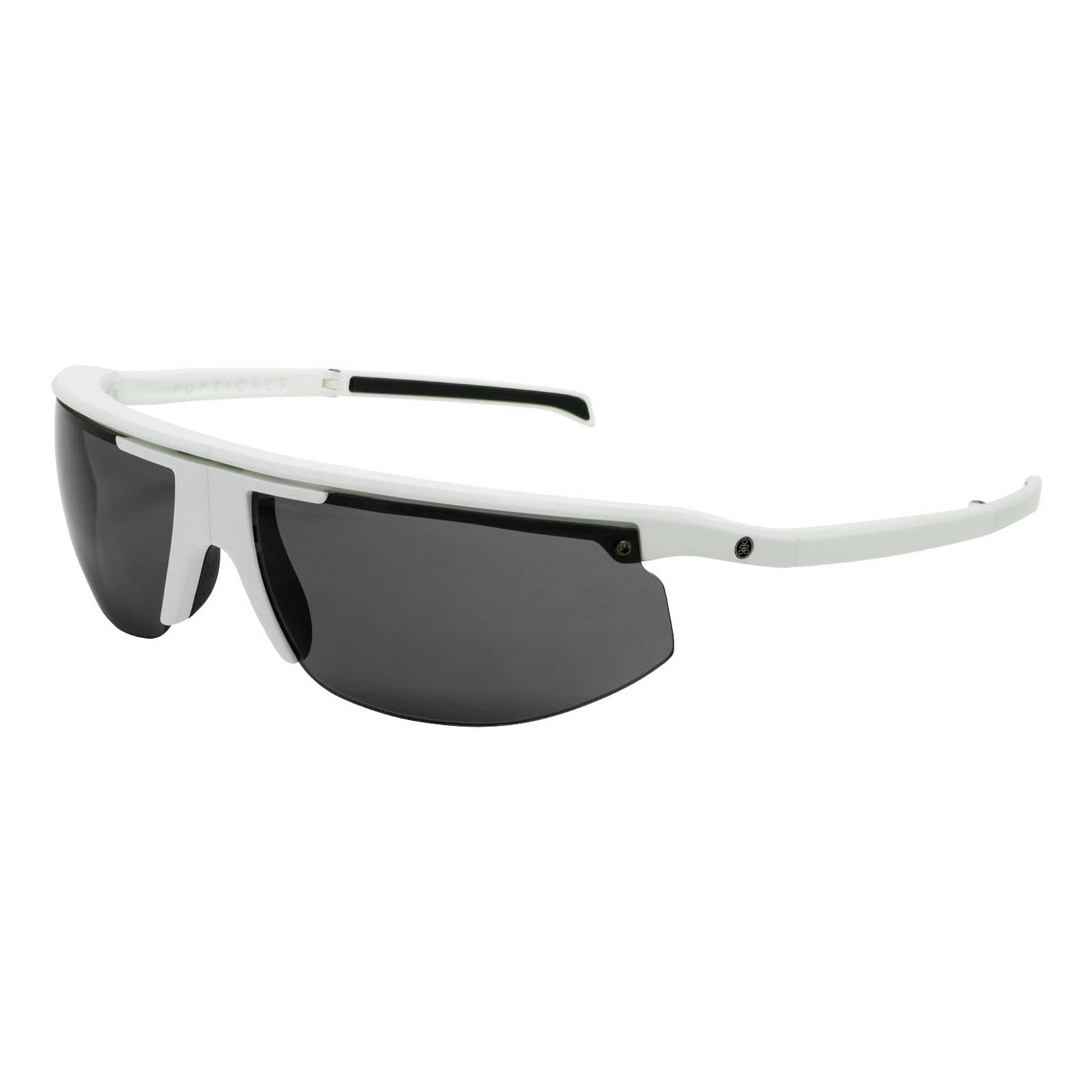Popticals, Premium Compact Sunglasses, PopStar, 010040-WMGP, Polarized Sunglasses, Matte White Frame, Gray Lenses, Glam View