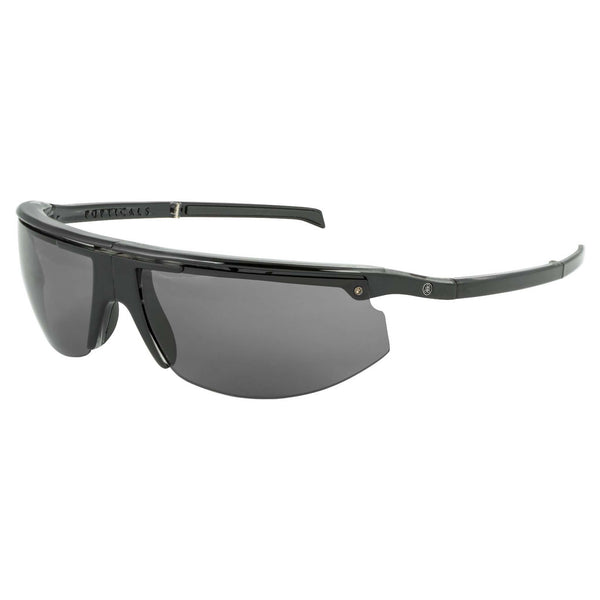 Popticals, Premium Compact Sunglasses, PopStar, 040040-BLGP, Polarized Sunglasses, Gloss Black Crystal Frame, Gray Lenses, Glam View