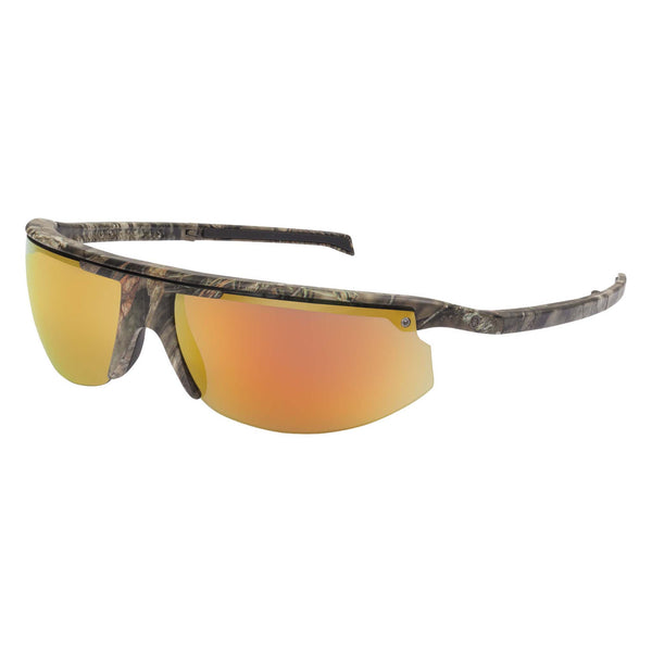 Popticals, Premium Compact Sunglasses, PopStar, 010040-MCON, Polarized Sunglasses, Matte Mossy Oak Break-Up Frame, Gray Lenses w/Orange Mirror Finish, Glam View