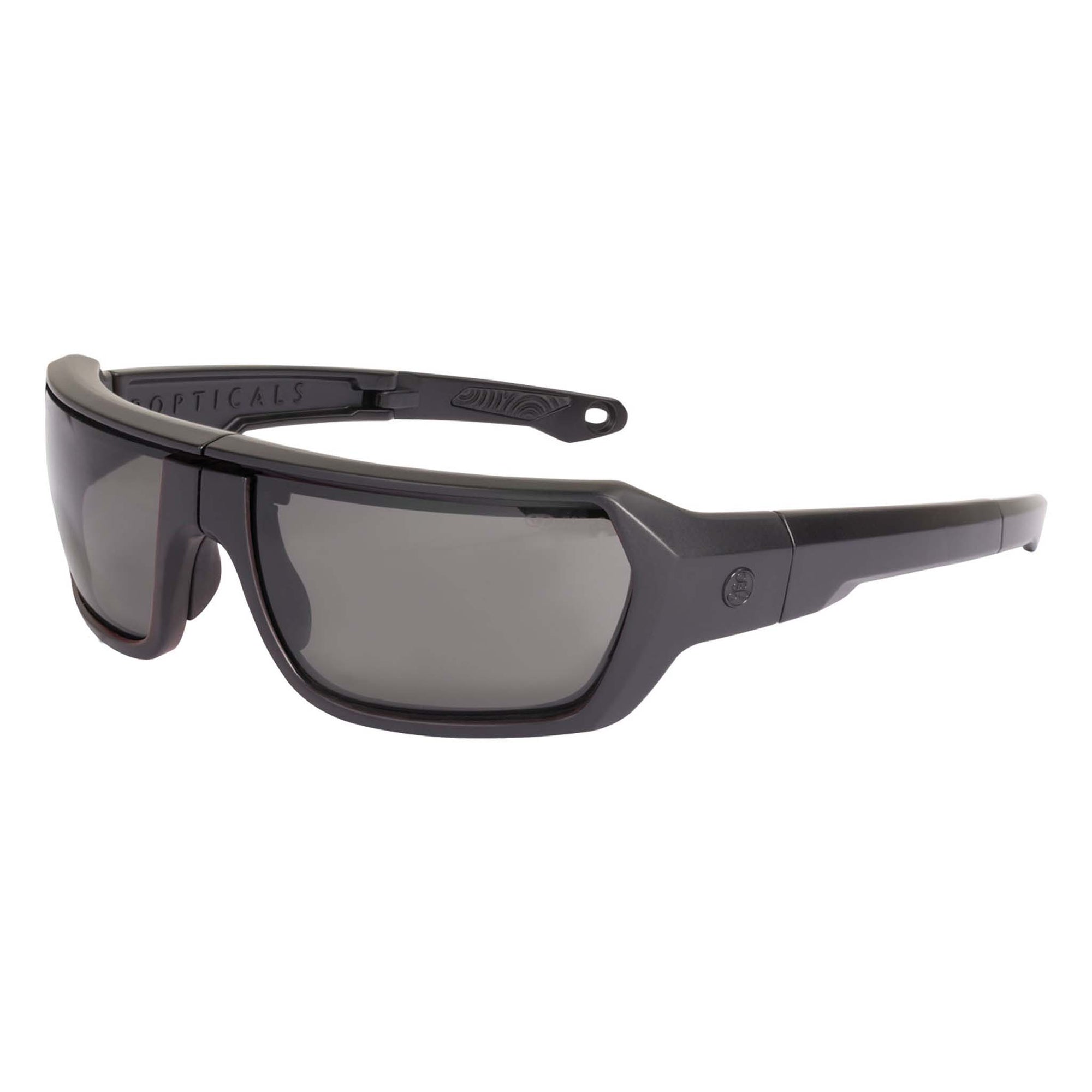 Popticals, Premium Compact Sunglasses, PopZulu, 600010-BMGZ, Standard Sunglasses, Matte Black Frame, Gray Opx Lenses, Glam View
