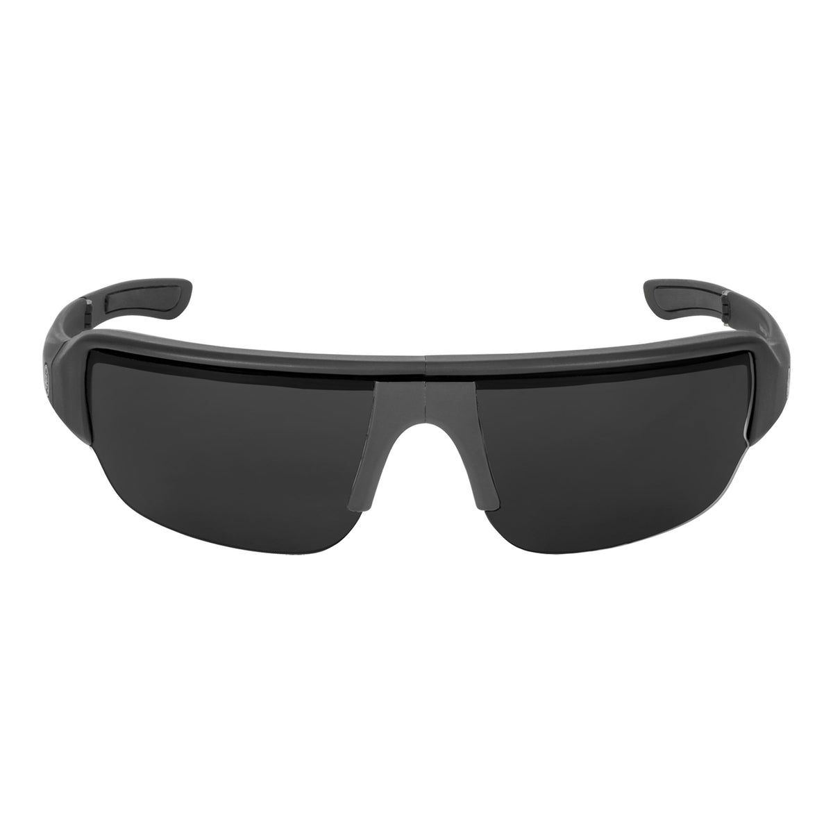 Popticals, Premium Compact Sunglasses, PopGun, 010010-BMGP, Polarized Sunglasses, Matte Black Frame, Gray Lenses, Front View