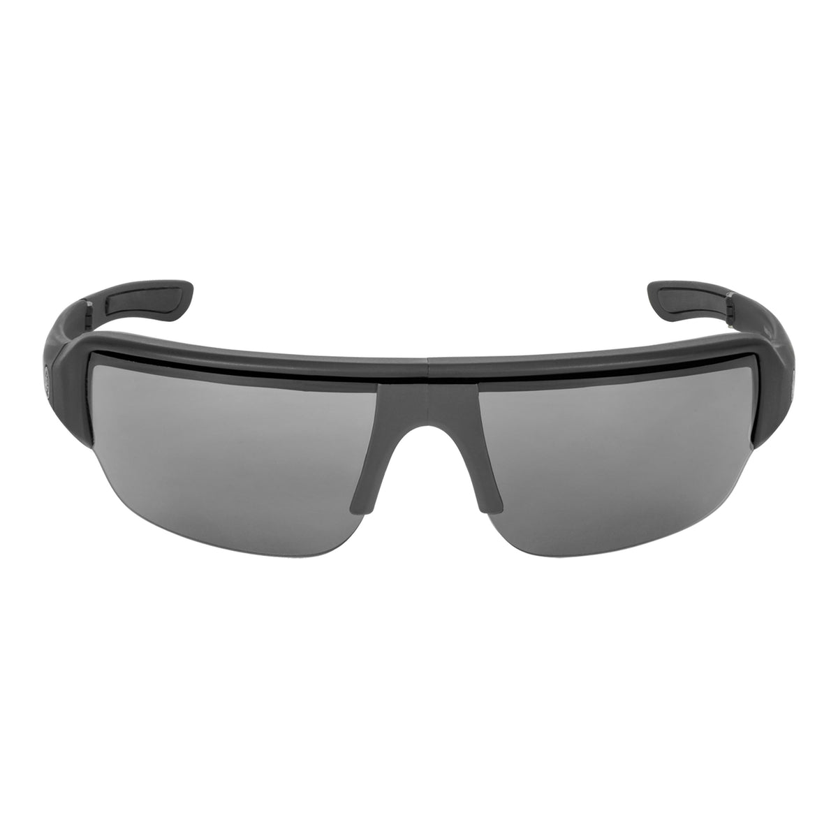 Popticals, Premium Compact Sunglasses, PopGun, 010010-BMGS, Standard Sunglasses, Matte Black Frame, Gray Lenses, Front View