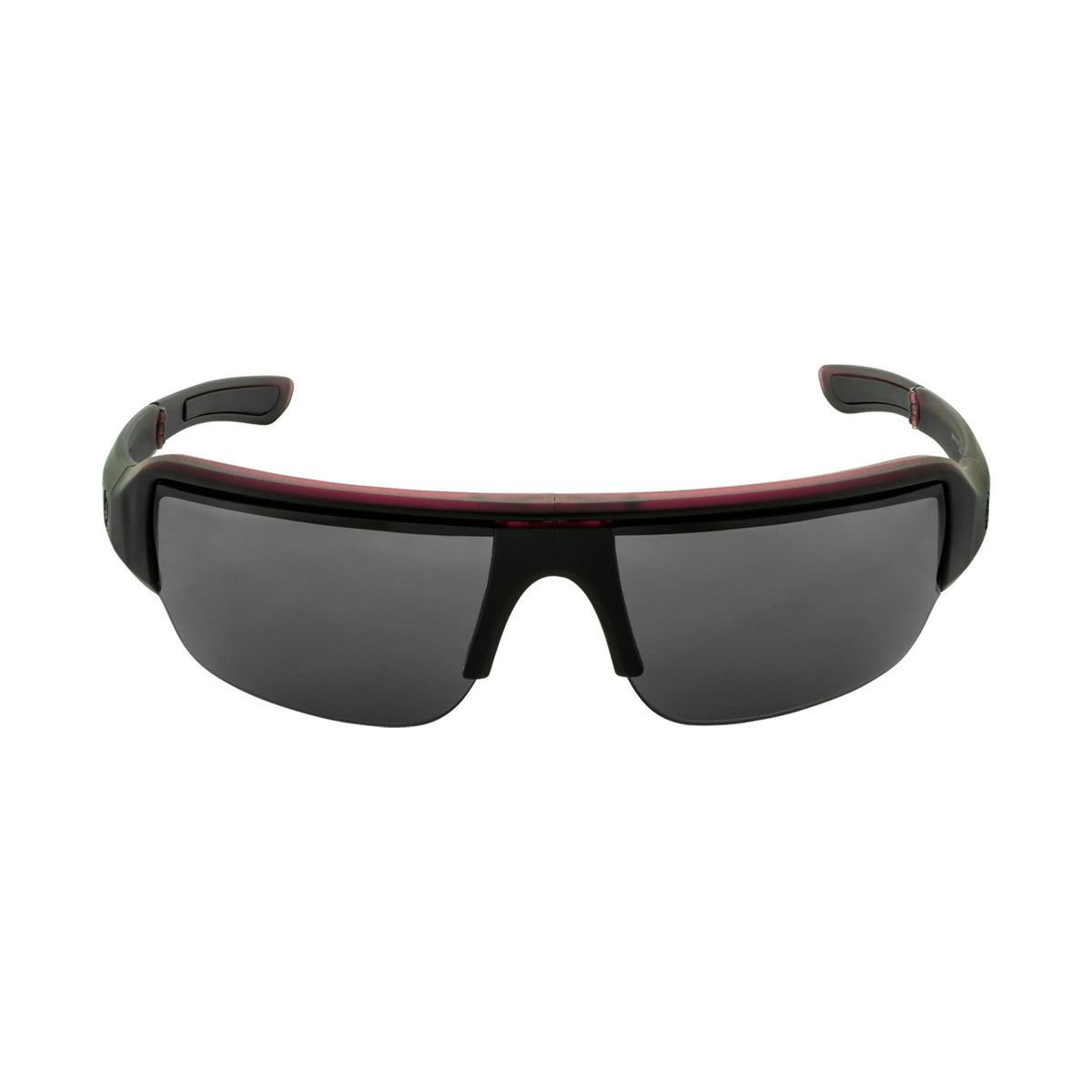 Popticals, Premium Compact Sunglasses, PopGun, 030010-LFGP, Polarized Sunglasses, Gloss Wine/Black Crystal Frame, Gray Lenses, Front View