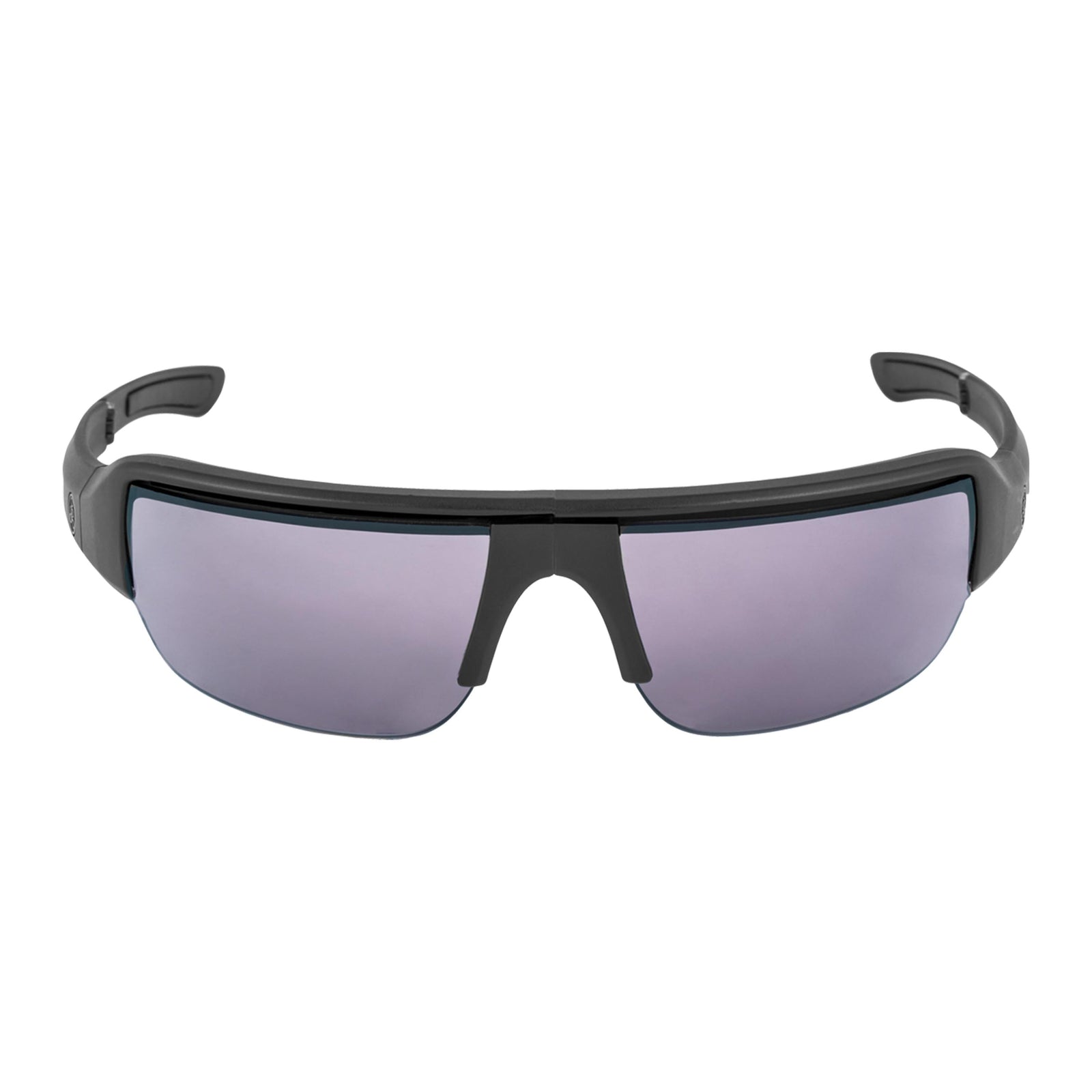 Popticals, Premium Compact Sunglasses, PopGun, 200010-BMVS, Standard Golf Sunglasses, Matte Black Frame, Violet Golf Lenses, Front View