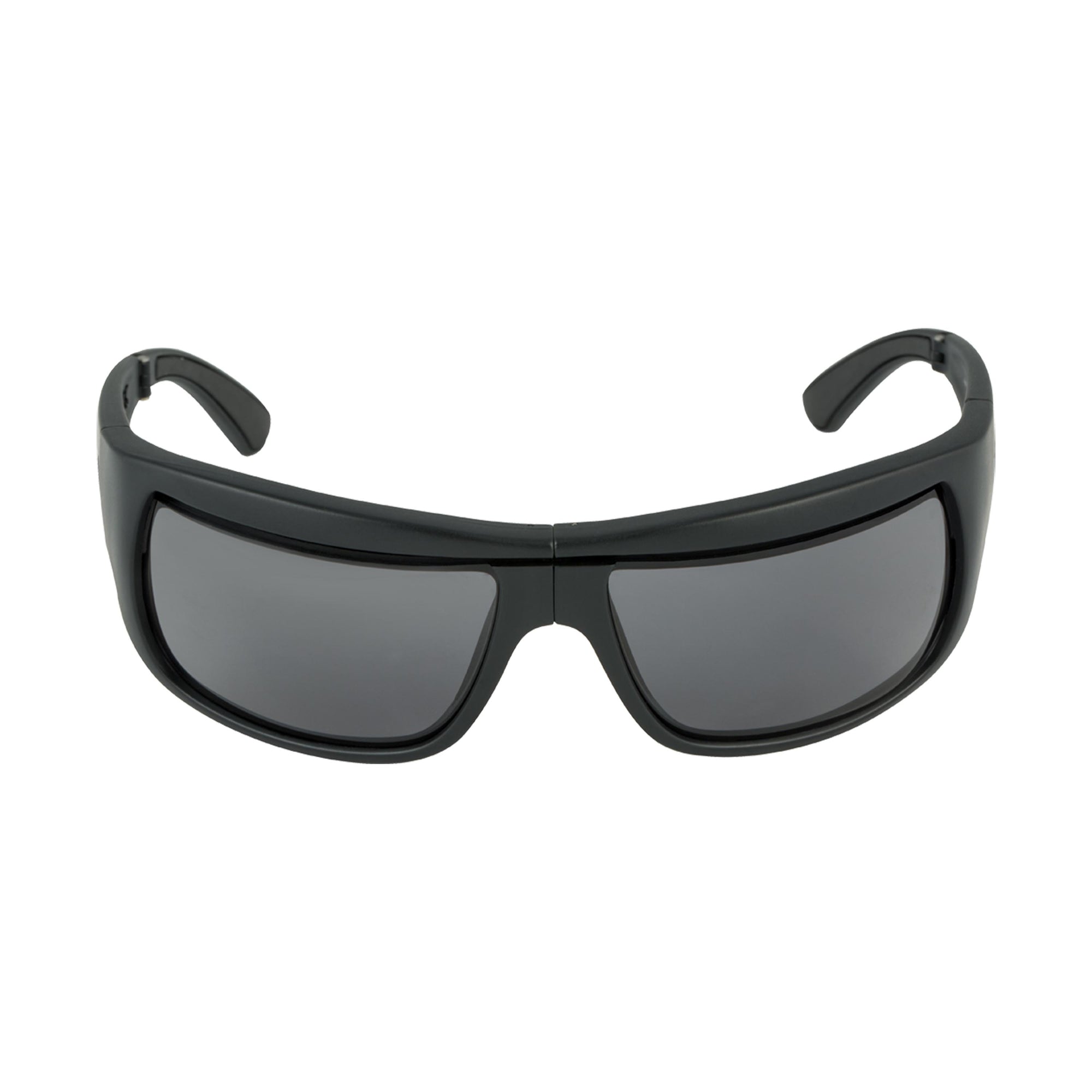 Popticals, Premium Compact Sunglasses, PopH2O, 010070-BMGP, Polarized Sunglasses, Matte Black Frame, Gray Lenses, Front View