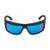 Popticals, Premium Compact Sunglasses, PopH2O, 010070-BMUN, Polarized Sunglasses, Matte Black Frame, Gray Lenses w/Blue Mirror Finish, Front View