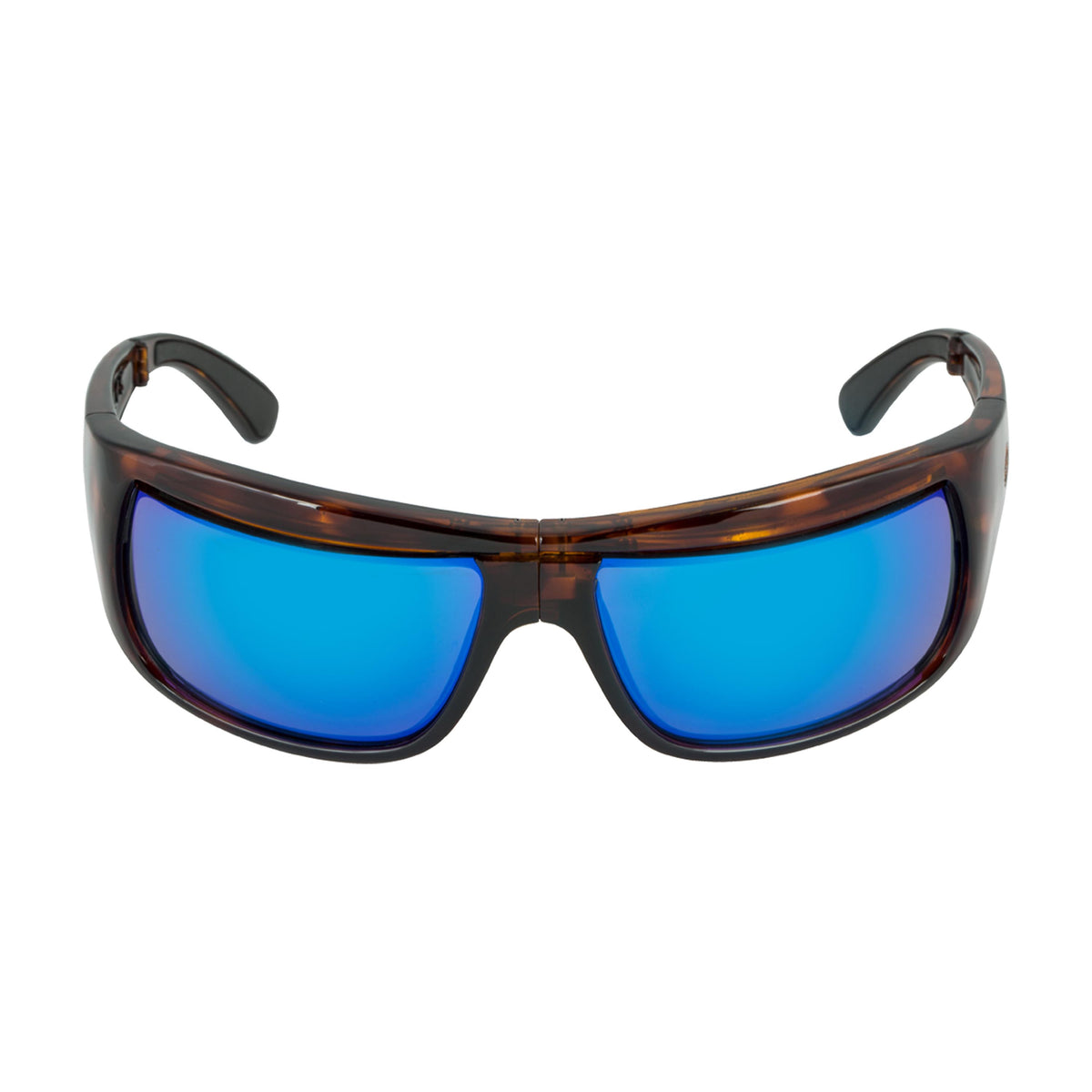 Popticals, Premium Compact Sunglasses, PopH2O, 010070-CTUN, Polarized Sunglasses, Gloss Tortoise Frame, Gray Lenses w/Blue Mirror Finish, Front View