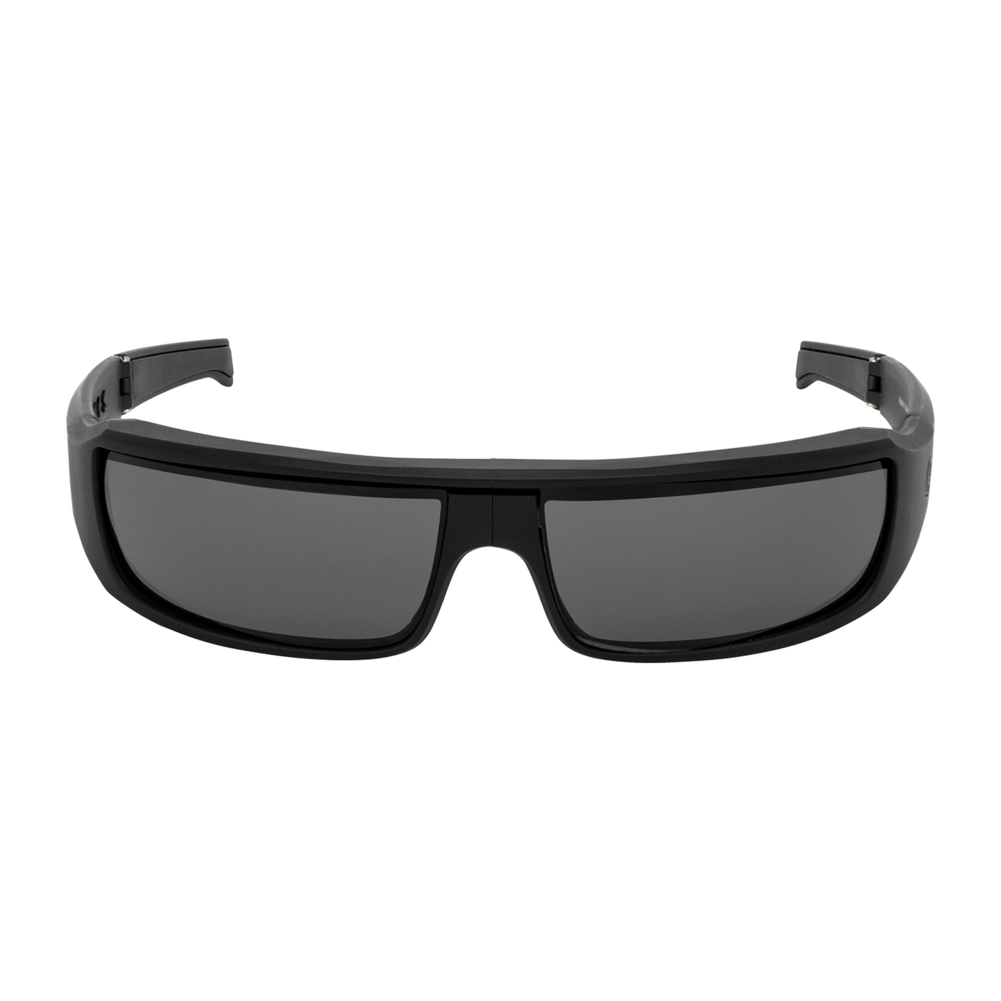 Popticals, Premium Compact Sunglasses, PopSign, 010020-BMGS, Standard Sunglasses, Matte Black Frame, Gray Lenses, Front View
