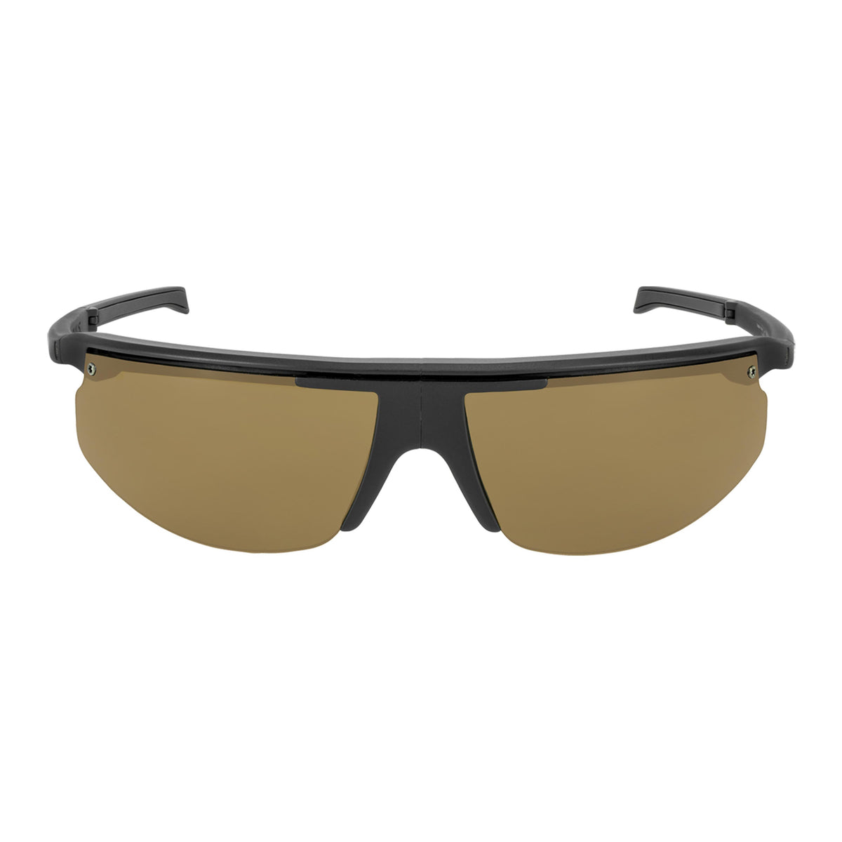 Popticals, Premium Compact Sunglasses, PopStar, 010040-BMNP, Polarized Sunglasses, Matte Black Frame, Brown Lenses, Front View