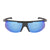 Popticals, Premium Compact Sunglasses, PopStar, 010040-BMUN, Polarized Sunglasses, Matte Black Frame, Gray Lenses w/Blue Mirror Finish, Small, Front View