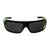 Popticals, Premium Compact Sunglasses, PopStorm, 010060-GLGP, Polarized Sunglasses, Gloss Black/Green Crystal Frame, Gray Lenses, Front View