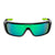 Popticals, Premium Compact Sunglasses, PopStorm, 010060-BGEO, Standard Sunglasses, Gloss Black Frame, Gray Lenses w/Green Mirror Finish, Front View