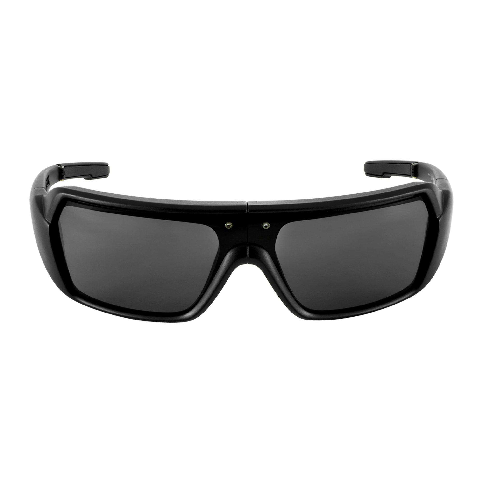 Popticals, Premium Compact Sunglasses, PopStorm, 010060-BMGP, Polarized Sunglasses, Matte Black Frame, Gray Lenses, Glam View