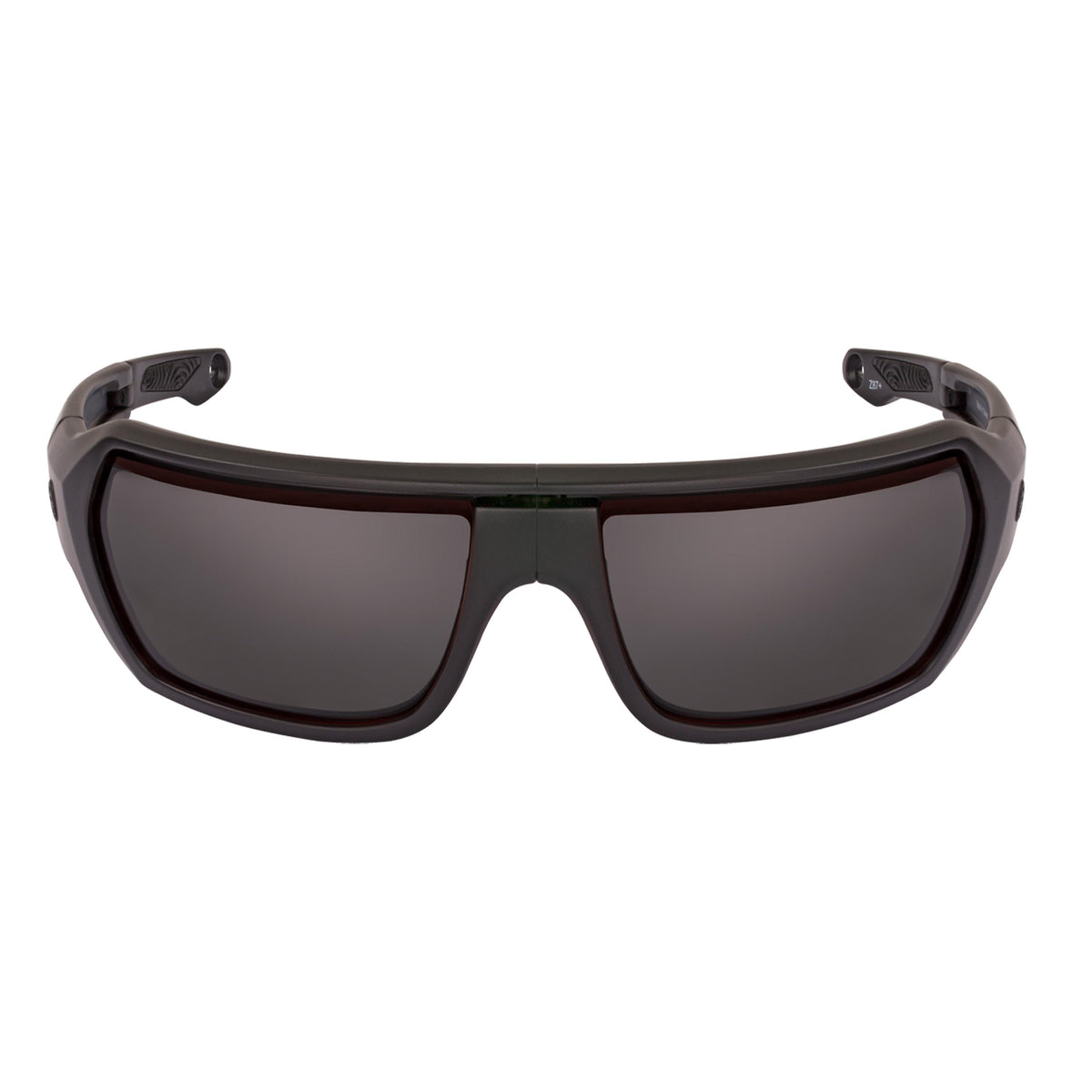 Popticals, Premium Compact Sunglasses, PopZulu, 600010-BMGZ, Standard Sunglasses, Matte Black Frame, Gray Opx Lenses, Front View