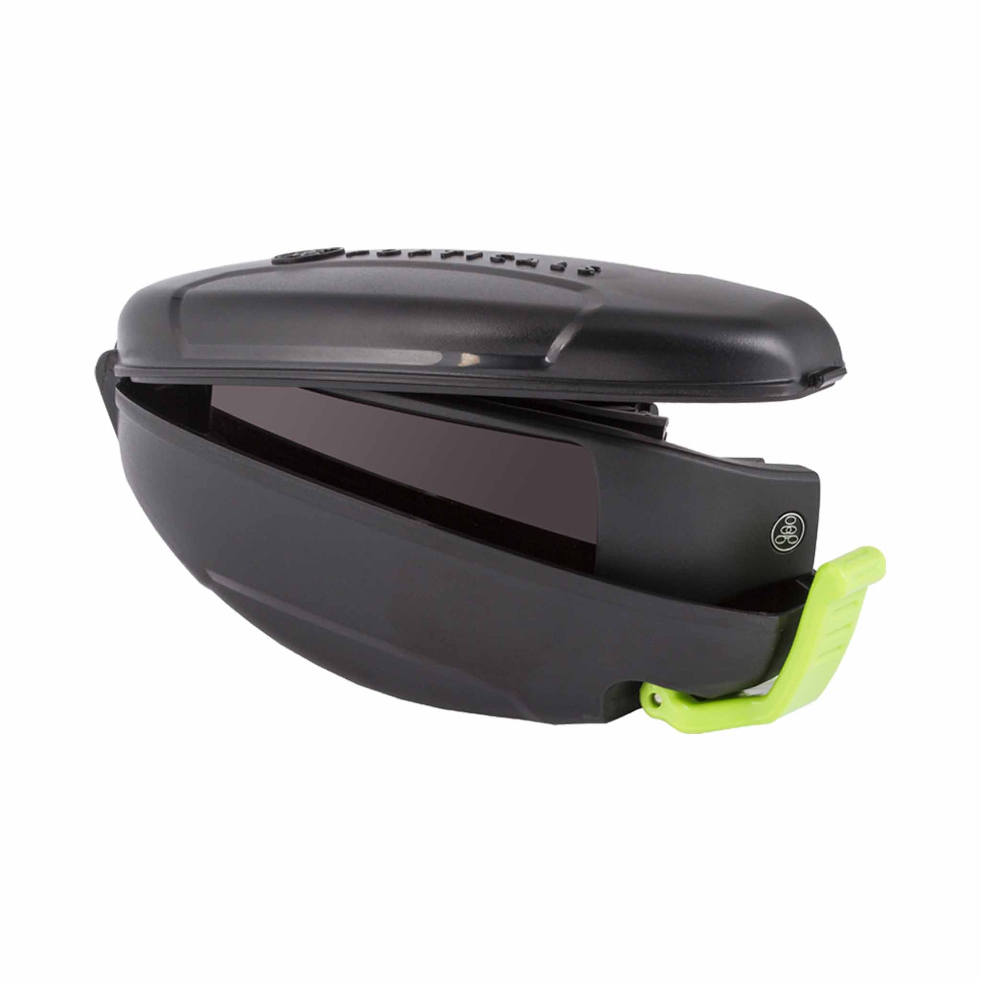 Popticals, Premium Compact Sunglasses, PopGear, 200050-BMPS, Standard Sunglasses, Matte Black Frame , Purple Golf Lenses, Case View