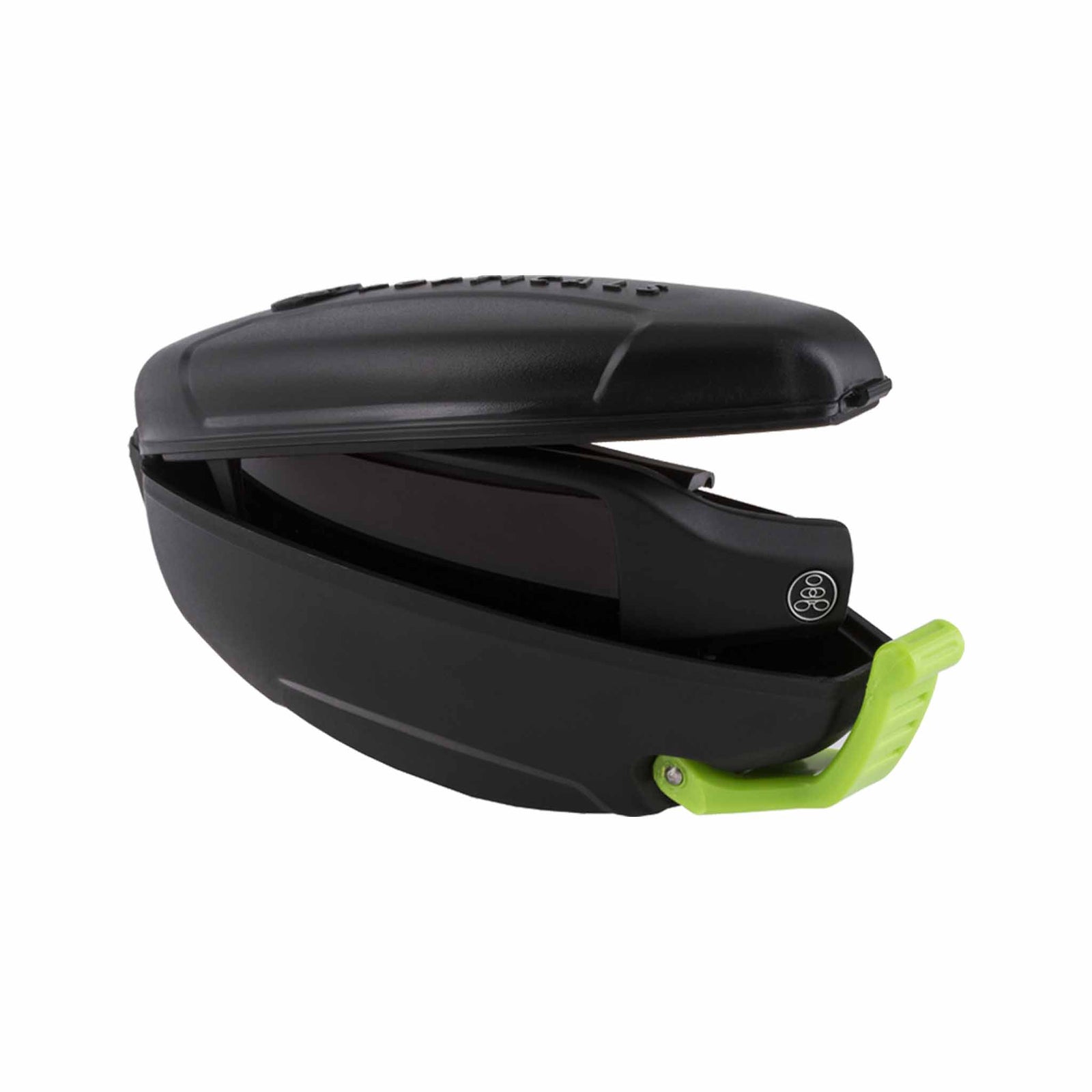 Popticals, Premium Compact Sunglasses, PopGun, 200010-BMVS, Standard Golf Sunglasses, Matte Black Frame, Violet Golf Lenses, Case View