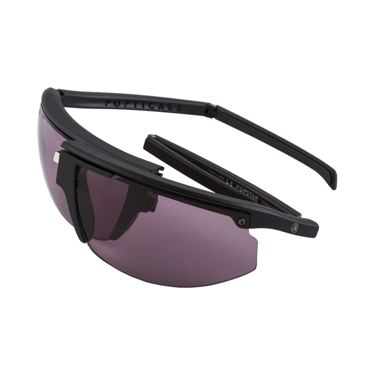 Popticals, Premium Compact Sunglasses, PopStar, 200040-BMVS, Standard Golf Sunglasses, Matte Black Frame, Violet Golf Lenses, Spider View