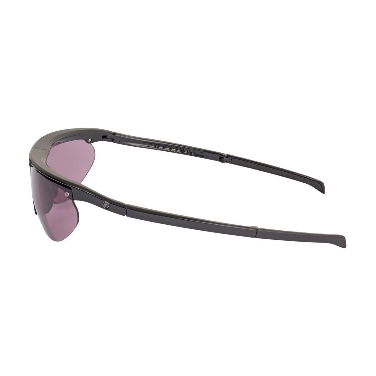 Popticals, Premium Compact Sunglasses, PopTrail, 200081-BGVS, Standard Golf Sunglasses, Gloss Black Frame, Violet Golf Lenses, Side View