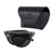 Popticals, Premium Compact Sunglasses, PopAir, 300010-BGGP, Polarized Sunglasses, Gloss Black Frame, Gray Lenses, Case View