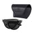 Popticals, Premium Compact Sunglasses, PopAir, 300010-BMGP, Polarized Sunglasses, Matte Black Frame, Gray Lenses, Case View