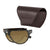 Popticals, Premium Compact Sunglasses, PopAir, 300010-CTNC, Polarized Sunglasses, Gloss Tortoise Frame, Gradient Brown Lenses, Case View