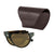 Popticals, Premium Compact Sunglasses, PopAir, 300010-CTNP, Polarized Sunglasses, Gloss Tortoise Frame, Brown Lenses, Case View