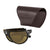 Popticals, Premium Compact Sunglasses, PopAir, 300010-CUNP, Polarized Sunglasses, Matte Tortoise Frame, Brown Lenses, Case View
