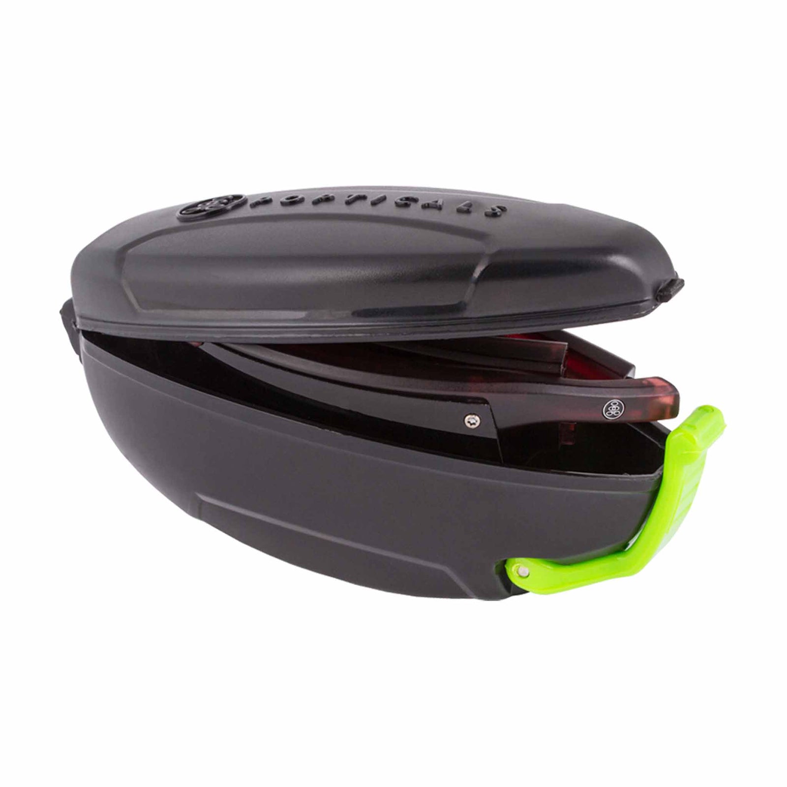 Popticals, Premium Compact Sunglasses, PopArt, 020030-WYGP, Polarized Sunglasses, Matte Wine Crystal, Gray Lenses, Case View