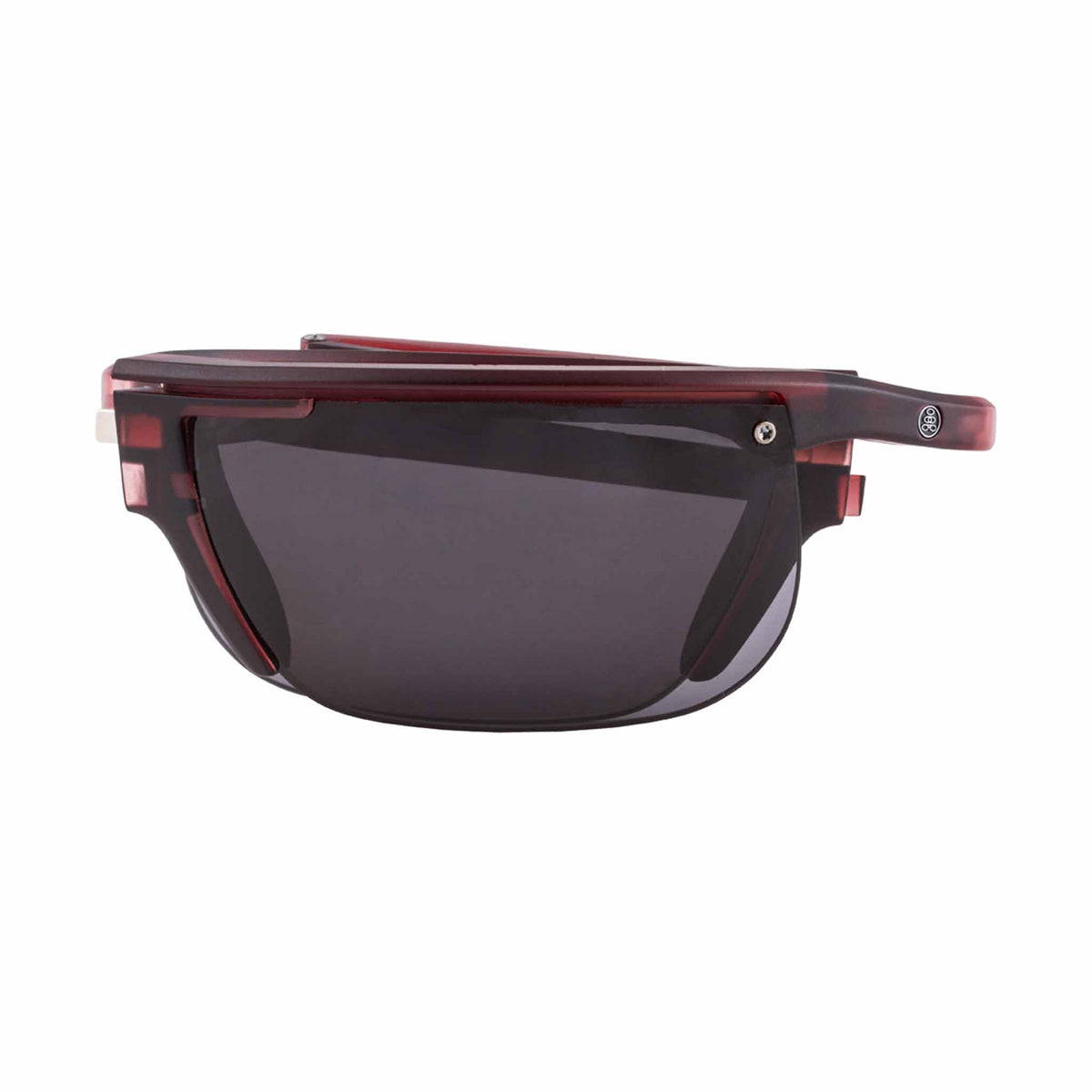 Popticals, Premium Compact Sunglasses, PopArt, 020030-WYGP, Polarized Sunglasses, Matte Wine Crystal, Gray Lenses, Compact View