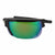 Popticals, Premium Compact Sunglasses, PopArt, 010030-BMEN, Polarized Sunglasses, Matte Black Frame, Gray Lenses with Green Mirror Finish, Compact View