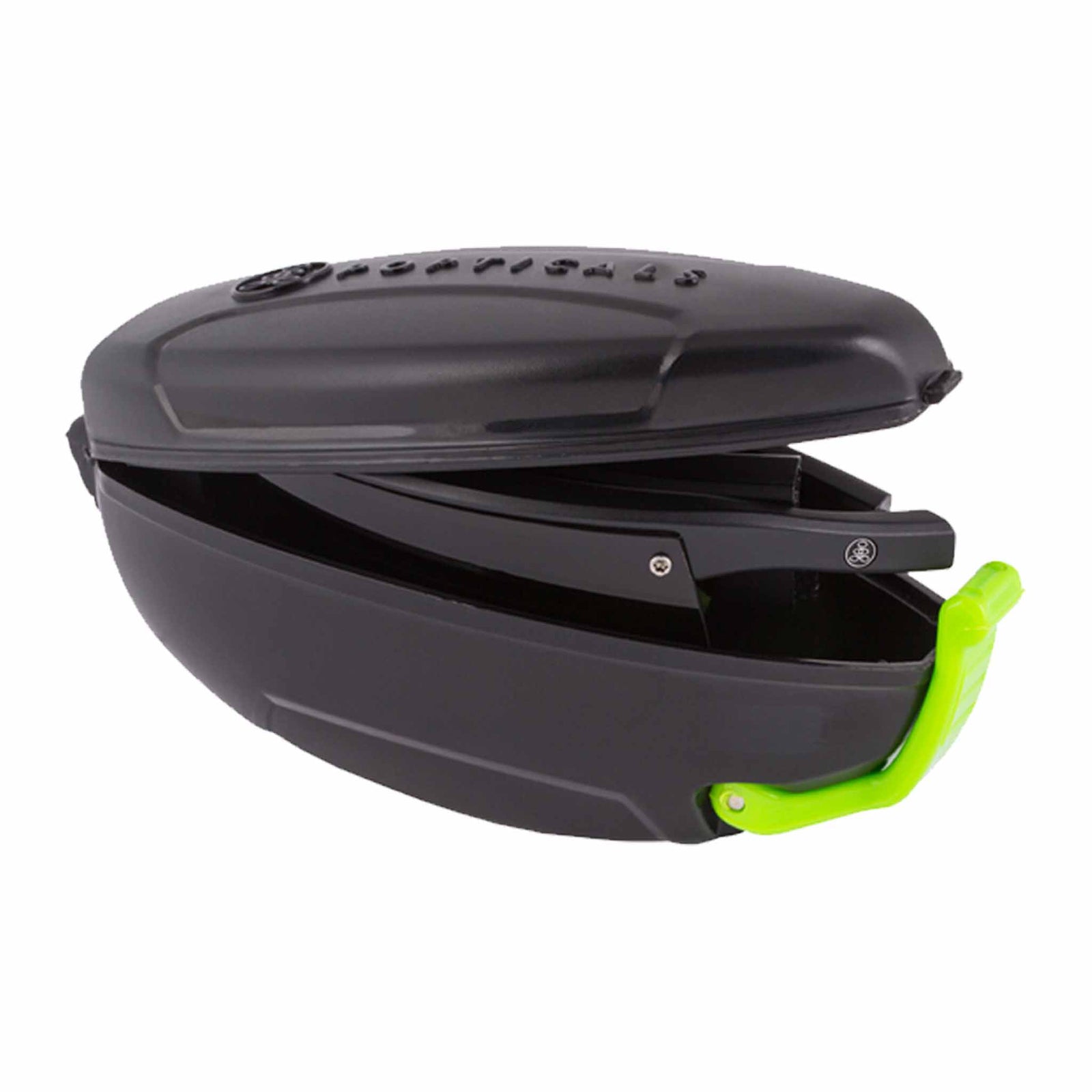 Popticals, Premium Compact Sunglasses, PopArt, 010030-BMGP, Polarized Sunglasses, Matte Black Frame, Gray Lenses, Case View