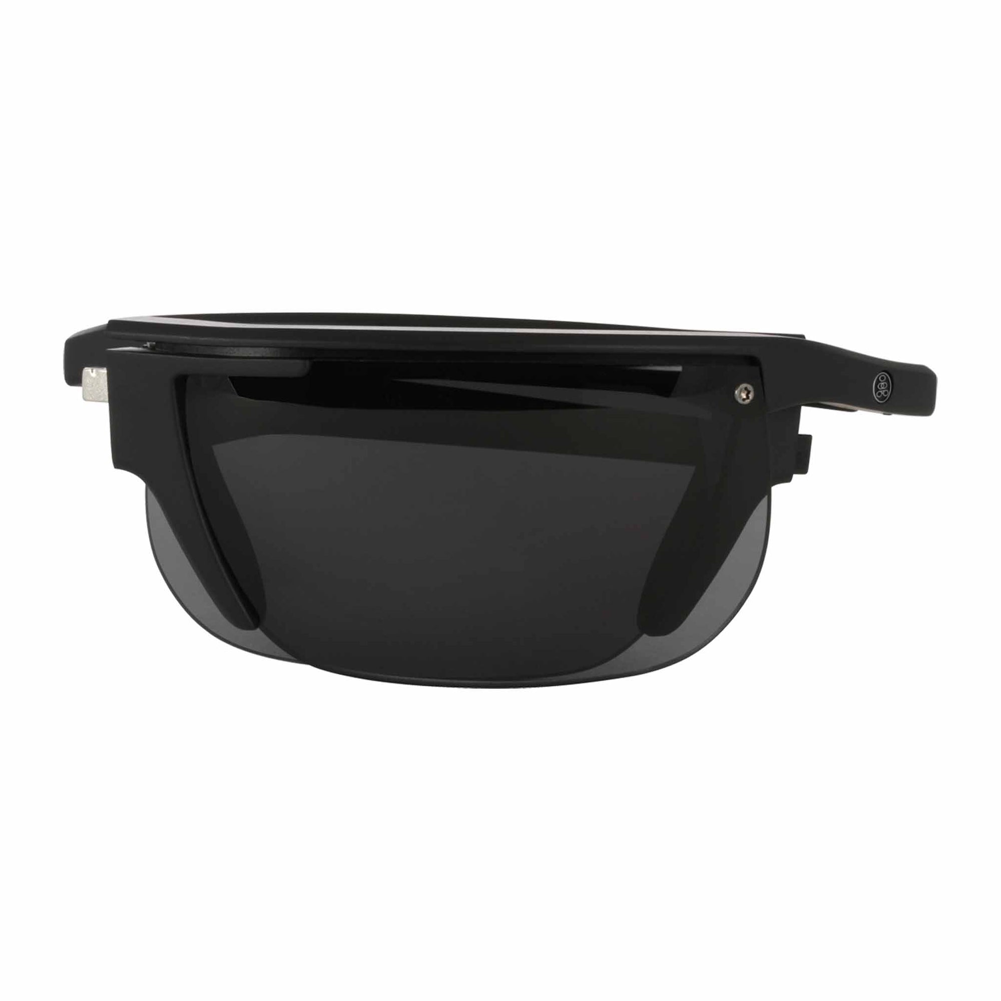 Popticals, Premium Compact Sunglasses, PopArt, 010030-BMGP, Polarized Sunglasses, Matte Black Frame, Gray Lenses, Compact View