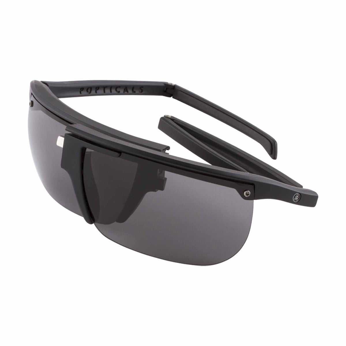 Popticals, Premium Compact Sunglasses, PopArt, 010030-BMGS, Standard Sunglasses, Matte Black Frame, Gray Lenses, Spider View