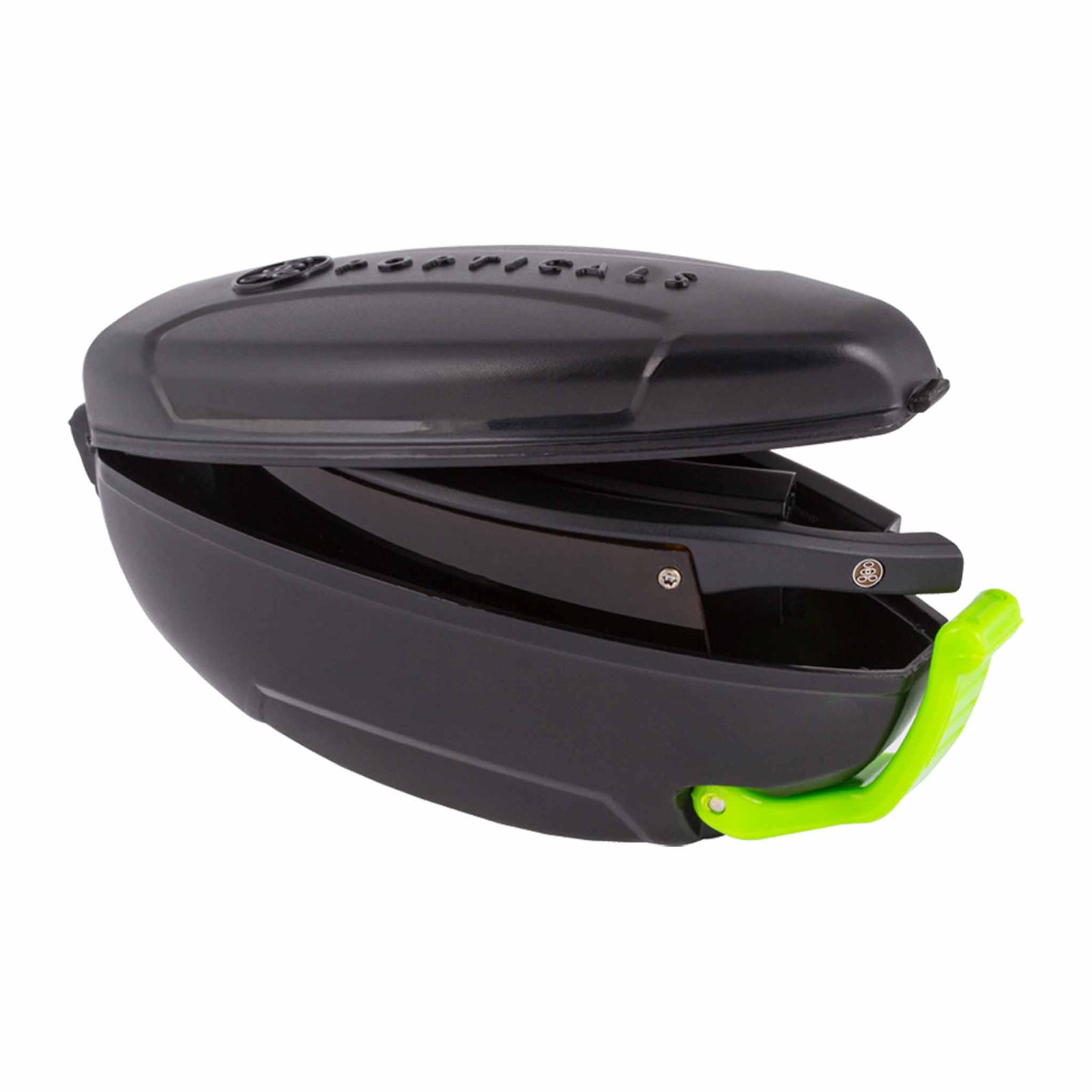 Popticals, Premium Compact Sunglasses, PopArt, 010030-BMNP, Polarized Sunglasses, Matte Black Frame, Brown Lenses, Case View