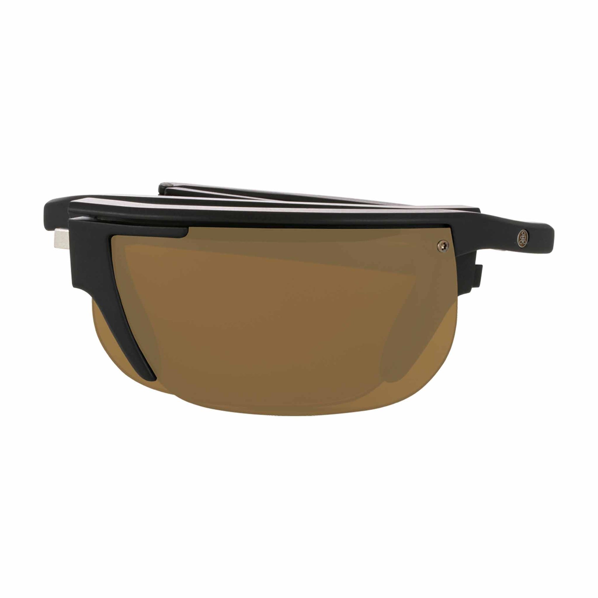 Popticals, Premium Compact Sunglasses, PopArt, 010030-BMNP, Polarized Sunglasses, Matte Black Frame, Brown Lenses, Compact View