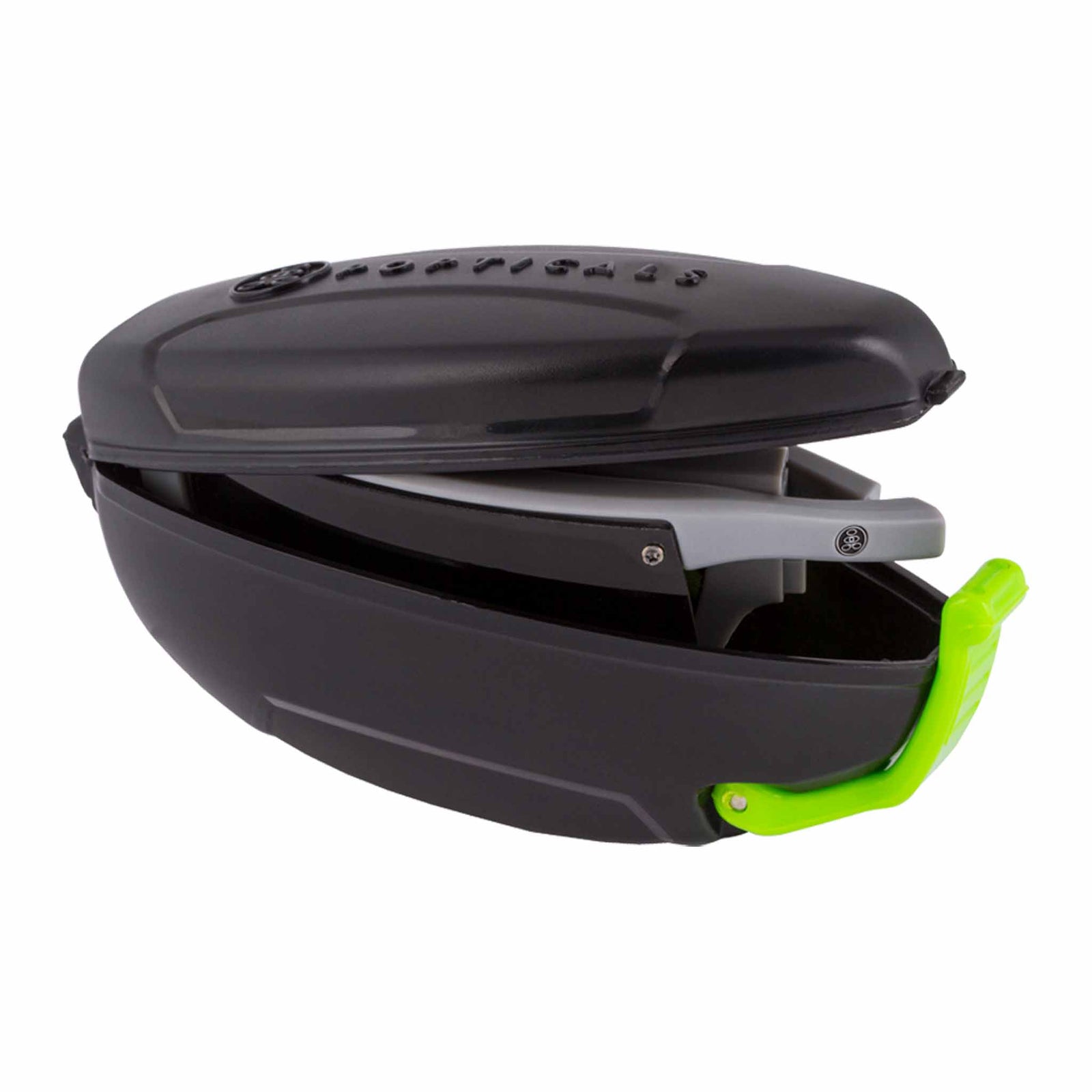 Popticals, Premium Compact Sunglasses, PopArt, 010030-GMGP, Polarized Sunglasses, Matte Gray Frame, Gray Lenses, Case View