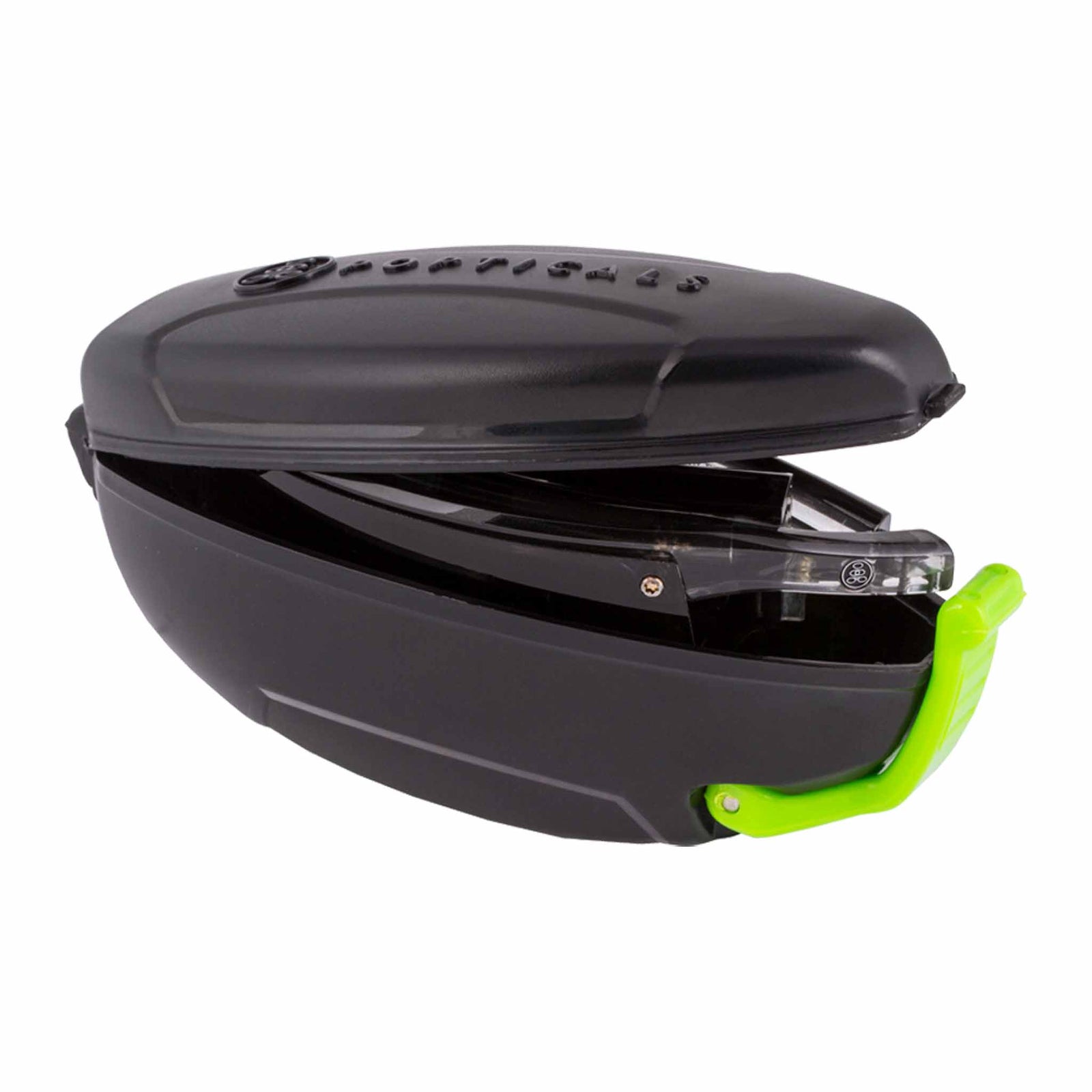 Popticals, Premium Compact Sunglasses, PopArt, 030030-SFGP, Polarized Sunglasses, Gloss Smoke/Clear Crystal, Gray Lenses, Case View