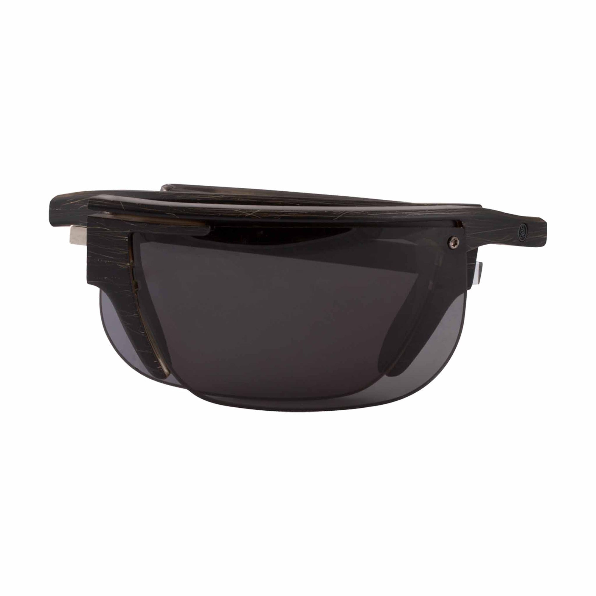 Popticals, Premium Compact Sunglasses, PopArt, 090030-ZUGP, Polarized Sunglasses, Matte Brush Black Frame, Gray Lenses, Compact View