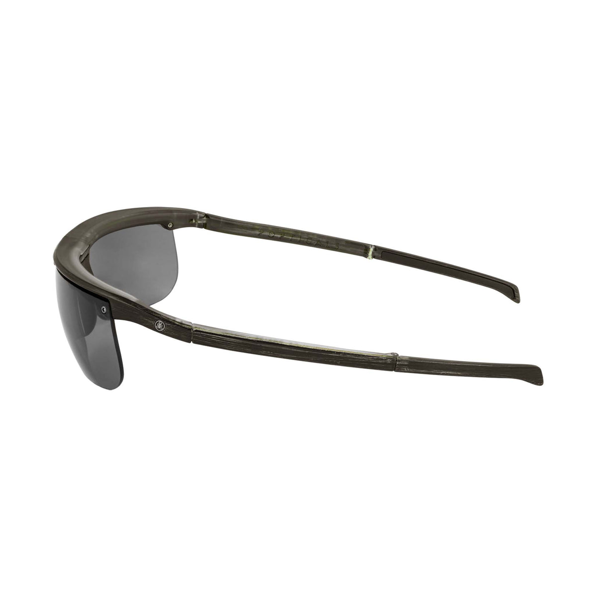 Popticals, Premium Compact Sunglasses, PopArt, 090030-ZUGP, Polarized Sunglasses, Matte Brush Black Frame, Gray Lenses, Side View
