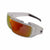 Popticals, Premium Compact Sunglasses, PopGear, 010050-XYOO, Standard Sunglasses, Matte Crystal Frame, Gray Lenses with Orange Mirror Finish, Glam View