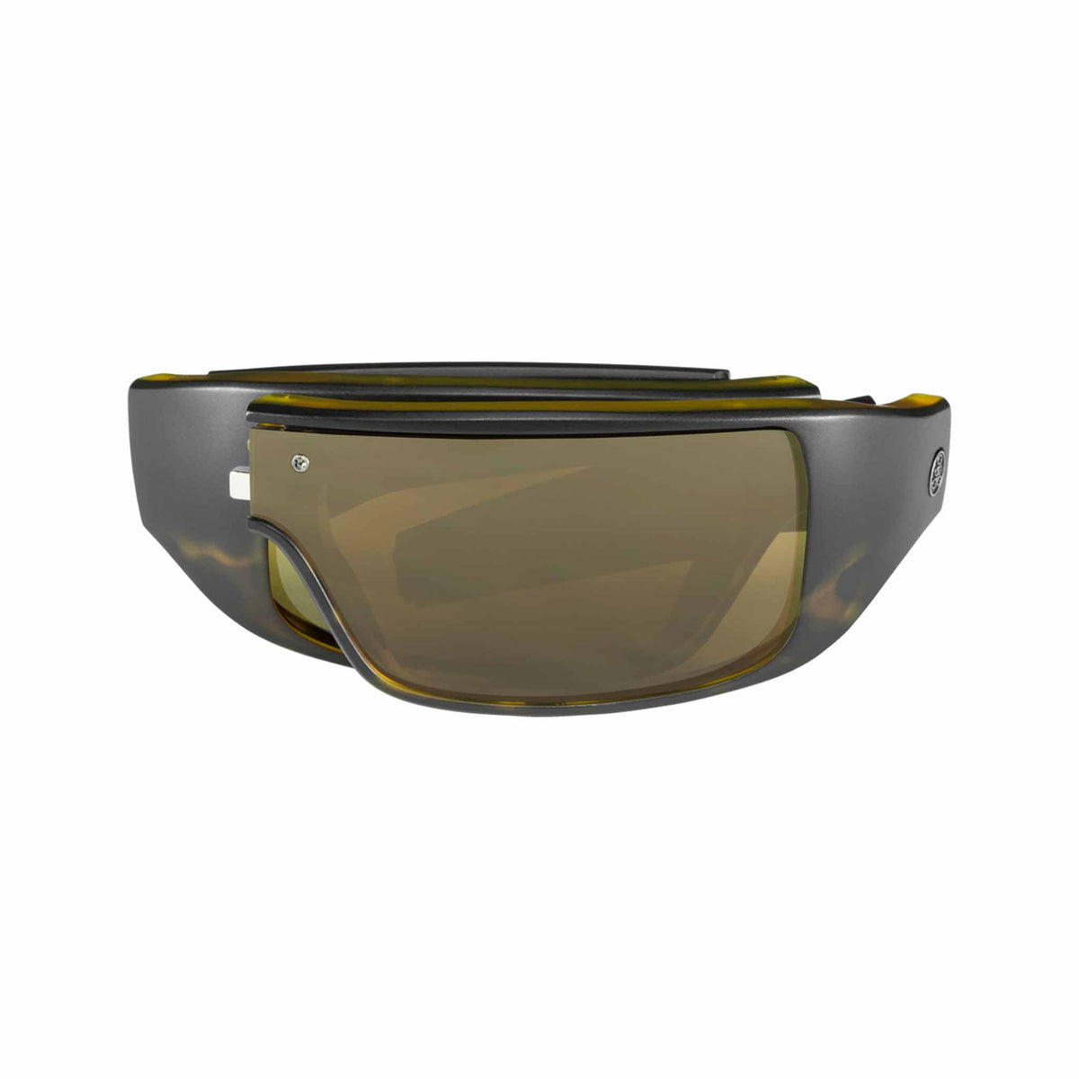 Popticals, Premium Compact Sunglasses, PopGear, 010050-AUNP, Polarized Sunglasses, Matte Black Tortoise, Brown Lenses, Compact View