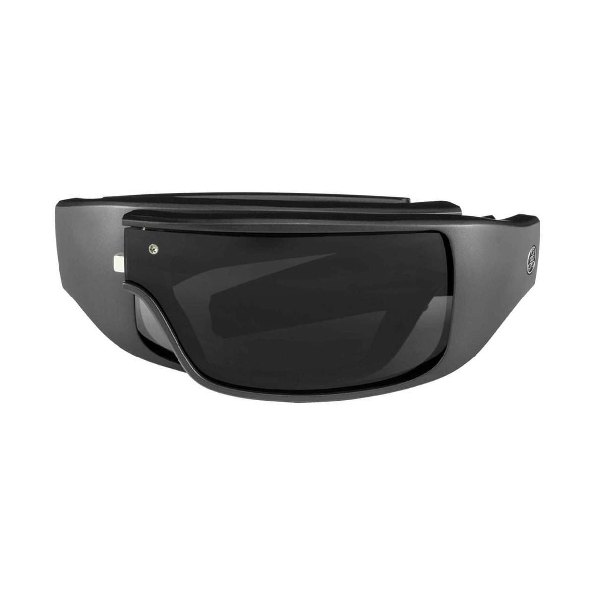 Popticals, Premium Compact Sunglasses, PopGear, 010050-BMGP, Polarized Sunglasses, Matte Black Frames, Gray Lenses, Compact View