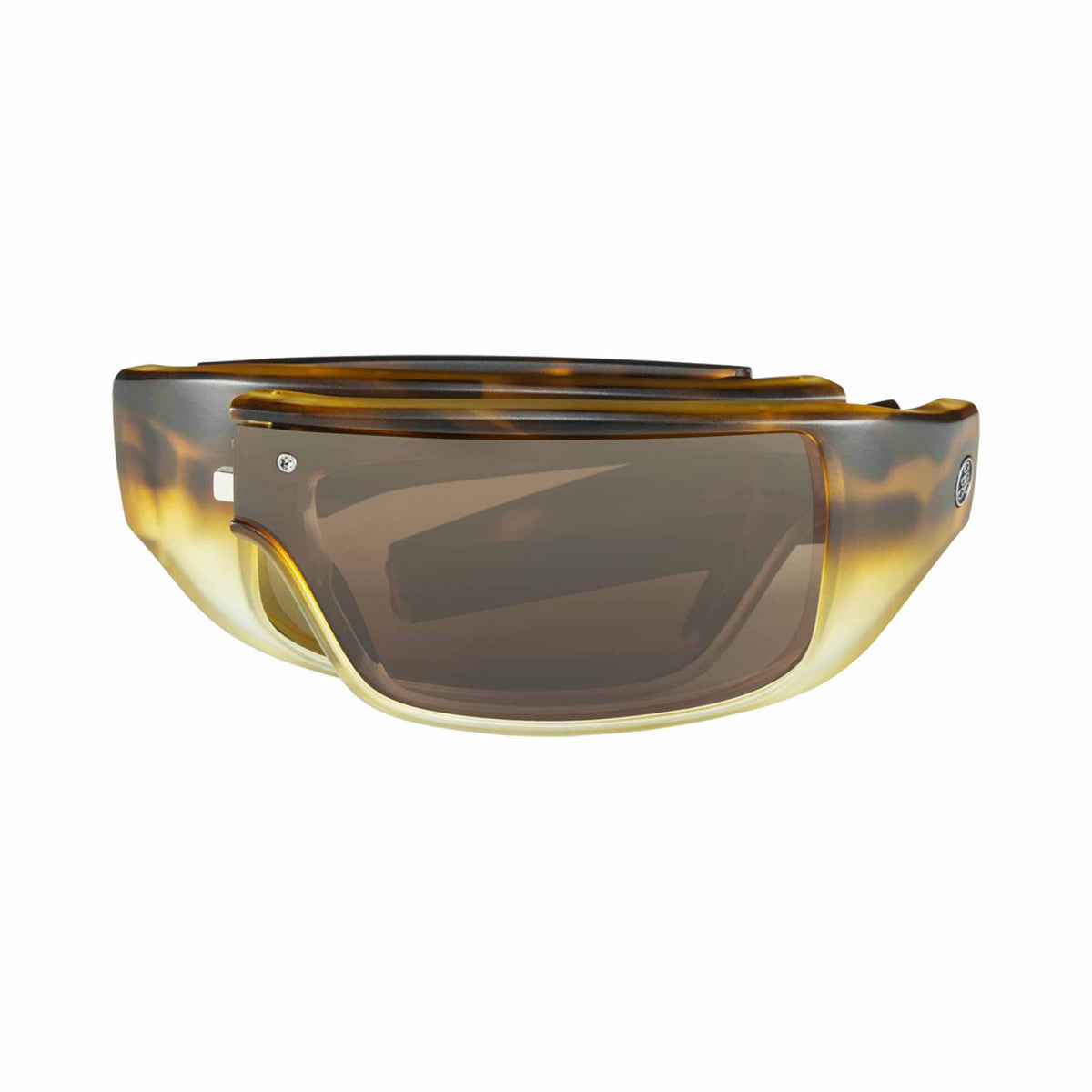 Popticals, Premium Compact Sunglasses, PopGear, 010050-BUNS, Standard Sunglasses, Matte Tortoise Crystal Frames, Brown Lenses, Compact View
